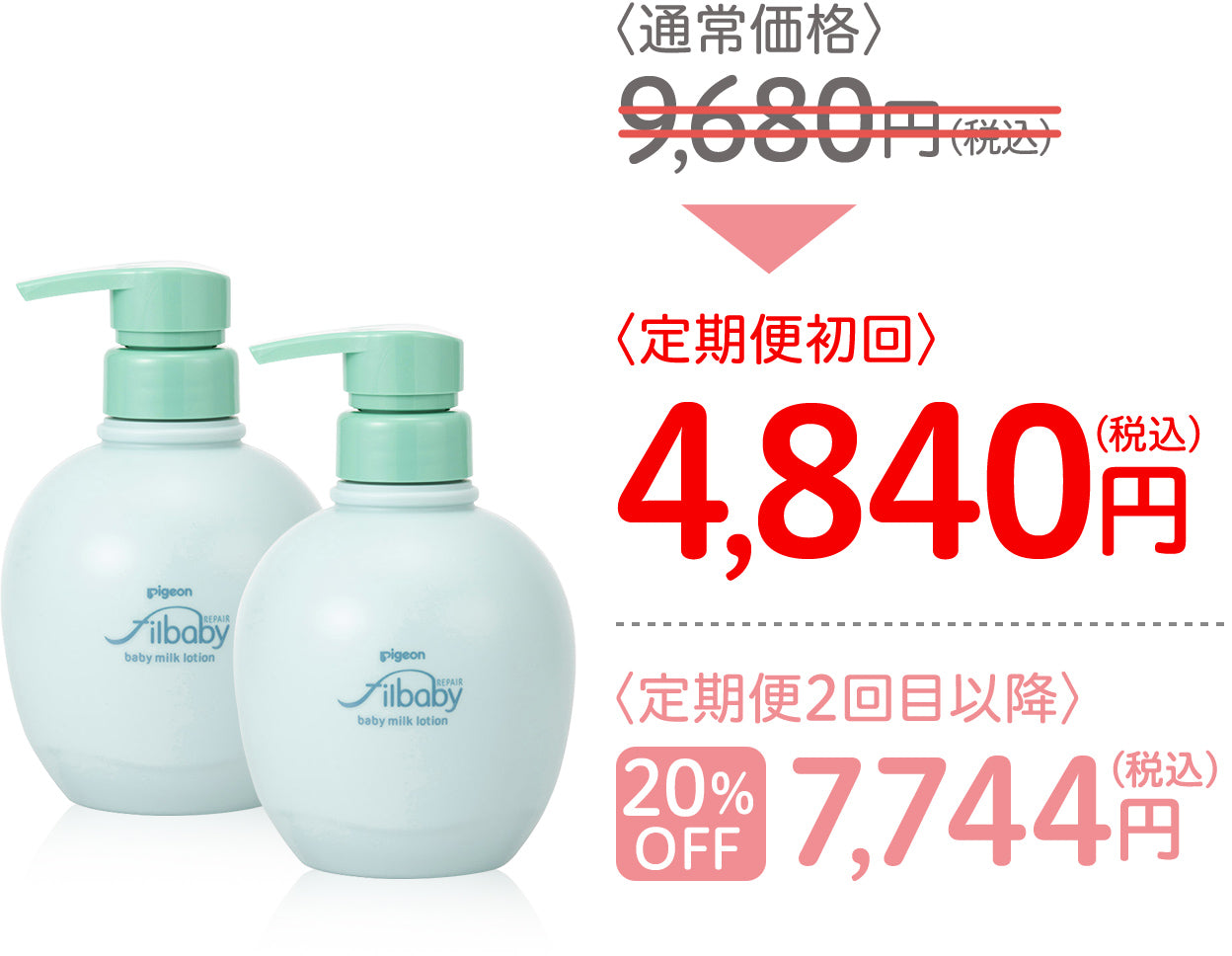 【２個セット】フィルベビーリペア 高保湿ミルクローション 380g